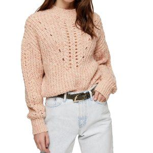 Topshop Textured Pointelle Sweater - Pink